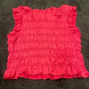 Fab’rick Ruched Top Hot Pink